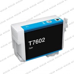 Cartouche compatible Epson T7602 (C13T76024010) - Cyan - 25,90ml
