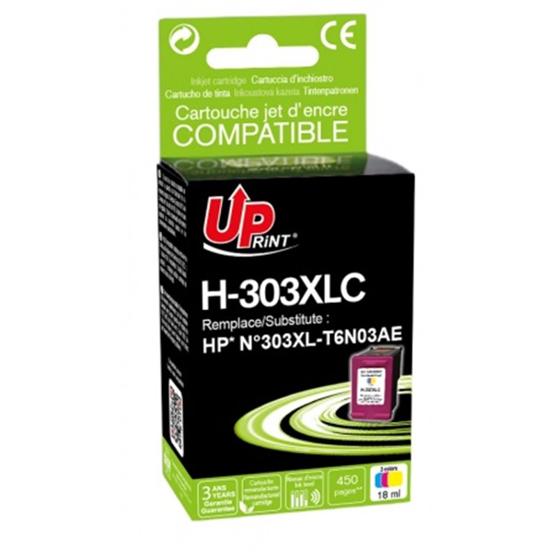 Uprint - Cartouche compatible HP 303XL (T6N03AE/T6N01AE) - Couleur - 18ml (450p)