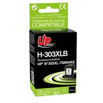 Uprint - Cartouche compatible HP 303XL (T6N04AE/T6N02AE) - Noire - 20ml (600p)