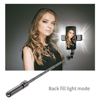 Techsuit - Selfie Stick (L12D) - Télécommande Bluetooth et support pour trépied - Noir