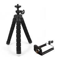 Techsuit - Trépied pour appareil photo (OTC-01) - Support réglable Octopus avec compatibilité vis 1/4" - Noir