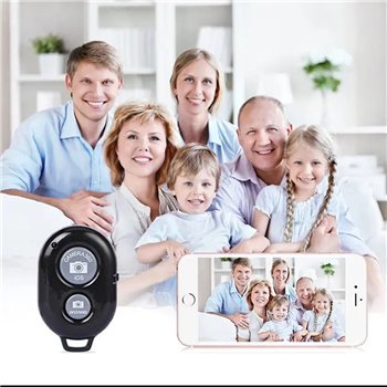 Techsuit - Télécommande Bluetooth (RMC-01) - pour Selfie, Caméra iOS 360°, Android, Pile CR2032 - Noir