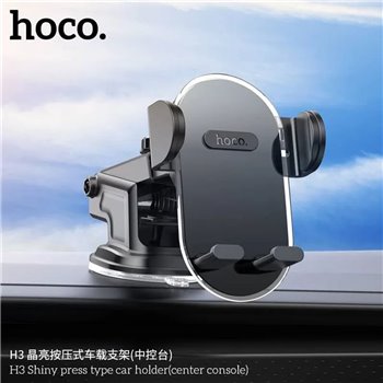 Hoco - Support Voiture Shiny (H3) - Gravity Grip pour Tableau de Bord, Pare-Brise - Noir