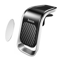 Hoco - Car Holder Universe (CA74) - Poignée Magnétique pour Grille d'Aération - Noir / Argent