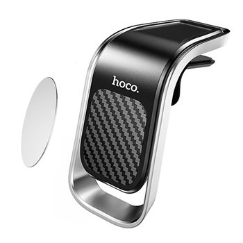 Hoco - Car Holder Universe (CA74) - Poignée Magnétique pour Grille d'Aération - Noir / Argent