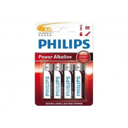 Pack de 4 piles Philips Power Alkaline LR06 Mignon AA