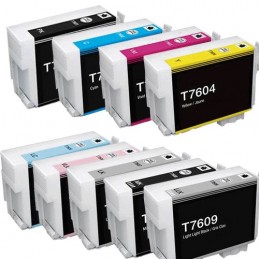 T760 - Lot de 9 Cartouche compatible Epson T7601 - T7609 XL