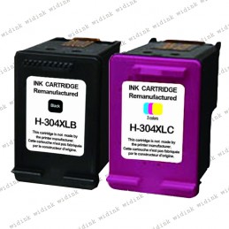 Lot de 2 cartouches compatibles HP 304XL (Noir+Couleur)